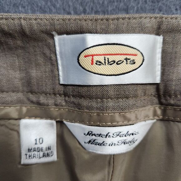 Talbots Women 10 Brown Wool Blend Stretch Fabric Straight Leg Lined Dress Pants - Picture 7 of 12